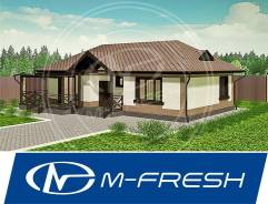 M-fresh Fit Terrace! (Доработанный готовый проект с террасой! ). 100-200 кв. м., 1 этаж, 3 комнаты, бетон