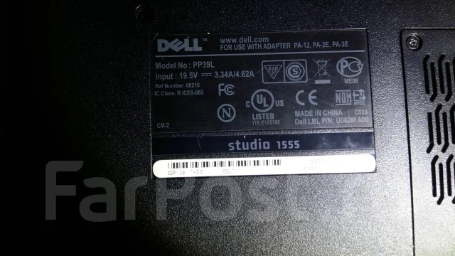 Dell Studio 1555. 15.6", 2����, ��� 3072 ��, ���� 500���, WiFi: 1, Bluetooth: 1, ����������� �� 100��. ����