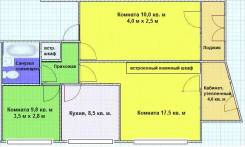 3-комнатная, улица Нейбута 39. 64, 71 микрорайоны, частное лицо, 57 кв. м.