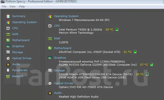 Asus K50IP. 15.6", 2 300����, ��� 3072 ��, ���� 250���, WiFi: 1 ����