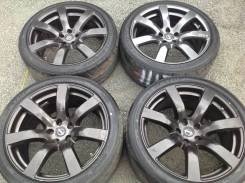 Кованные диски от Ниссан GT-R тёмные + шины слики. 9.5/10.5x20 5x114.30 ET45/25. Под заказ из Владивостока