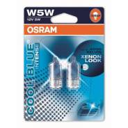 Лампа W5W 12V 2.1X9.5D передний габарит,стеклянный цоколь голубая