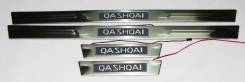 Накладки на пороги Nissan Qashqai (07-13), син Pgs SP-025