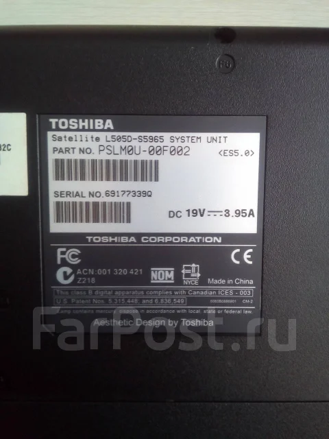 Toshiba Satellite L505D. 15.6", ��� 3072 ��, ���� 250���, ����������� �� 1��. ����