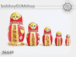 Матрешка российская (оригинал) 5 предметов 60х110 - suv-5-649
