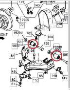 Сайлентблок подвески. Isuzu Wizard, UES25FW, UES73FW Isuzu VehiCross, UGS25DW Isuzu MU, UCS17DH, UCS17DW, UCS55DW, UCS55DWM, UCS69DWM, UCS69GW, UCS69W...