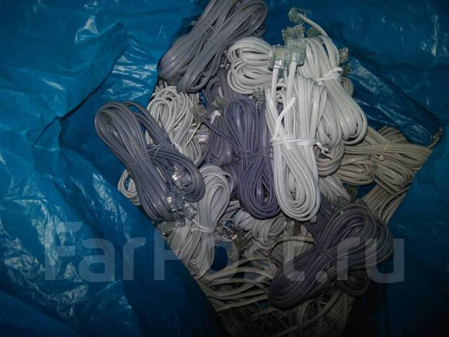 Кабель телефонный RJ11, новый, в наличии. Цена: 20₽ во Владивостоке