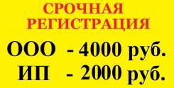 Открытие ООО - 4000, ИП -2000. Оформление за 1 час