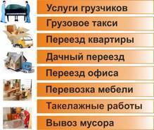 Грузоперевозки(грузчики)от:250р/ч.