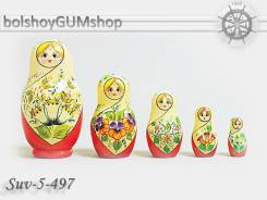 Матрешка российская (оригинал) 5 предметов 60х110 - suv-5-497