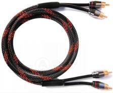 Кабель ACV MKP5.2 PRO аудио/2RCA-2RCA/5м, бескислородная медь, тканевая оплётка, двойной экран (оплетка из луженой меди + алюминиевая фольга), позолоч...