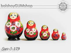 Матрешка российская (оригинал) 5 предметов 67х100 - suv-5-179