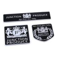 Эмблема металлическая на самоклейке Junction Produce 3 шт - Под Заказ. Toyota: Lite Ace, Corona, Ipsum, MR-S, Tundra, Sprinter, Tarago, Starlet, Porte...