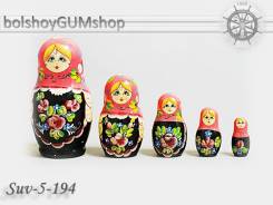 Матрешка российская (оригинал) 5 предметов 60х110 - suv-5-194