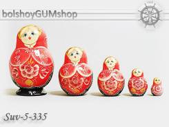 Матрешка российская (оригинал) 5 предметов 67*100 - suv-5-335