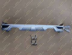 Губа Modellista Land Cruiser 200 с 16г. - под 2 трубы, серебристая. Toyota Land Cruiser