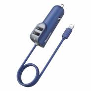 Автозарядка Baseus 2 USB + Lightning