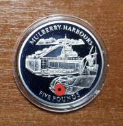 Гибралтар 5 фунтов 2004 Mulberry Harbours Корабль Война WWII
