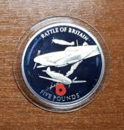 Гибралтар 5 фунтов 2004 Battle of Britain Самолет Авиация