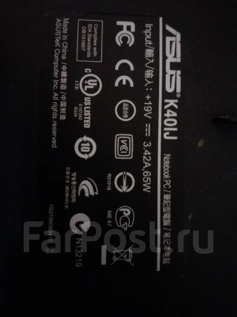 Asus K40IJ. 15.4", 1,8����, ��� 2048 ��, ���� 230���, WiFi: 1, ����������� �� 1��. ����
