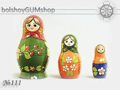 Матрешка российская (оригинал) 3 предмета 42х80 - suv-3-111