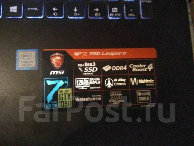 MSI GP72 7RDX Leopard. 17.3", 2,5����, ��� 8 ��, ���� 1 000���, WiFi: 1, Bluetooth: 1, ����������� �� 3��. ����