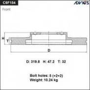 Диск тормозной. Honda Accord, CU1, CU2 Honda Accord Tourer Двигатели: K24Z3, N22B1, N22B2, R20A3
