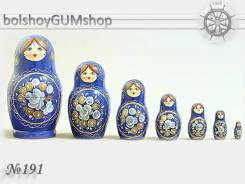 Матрешка российская (оригинал) 7 предметов 75х140 - suv-7-191 Кобальт