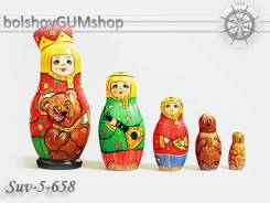 Матрешка российская (оригинал) 5 предметов 60х130 - suv-5-658 Ярмарка