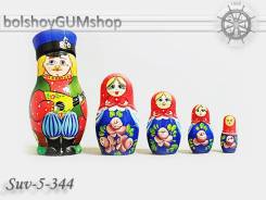 Матрешка российская (оригинал) 5 предметов 60х110 - suv-5-344 Балалаечник