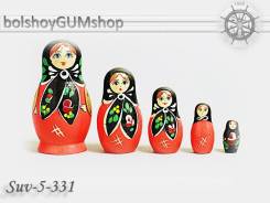 Матрешка российская (оригинал) 5 предметов 48*90 - suv-5-331 Косынка