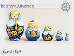 Матрешка российская (оригинал) 5 предметов 67*100 - suv-5-490 Девица