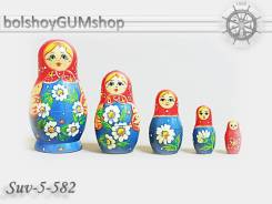 Матрешка российская (оригинал) 5 предметов 48*90 - suv-5-582 Венок
