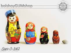 Матрешка российская (оригинал) 5 предметов 60х110 - suv-5-342 Грибник