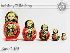 Матрешка российская (оригинал) 5 предметов 67*100 - suv-5-363 Медальон
