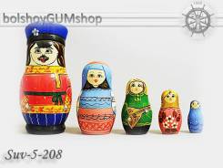 Матрешка российская (оригинал) 5 предметов 60х110 - suv-5-208 Семья