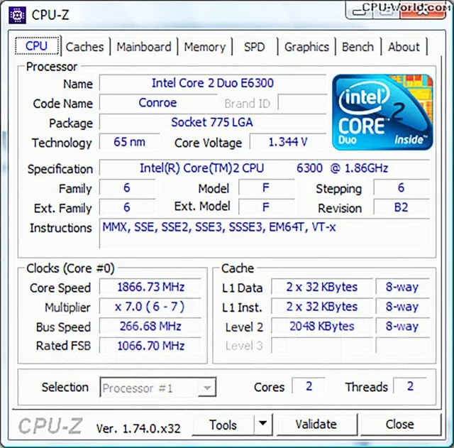 Intel Core 2 Duo E6300 ����