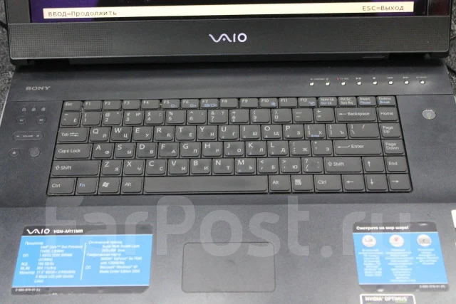 Sony VAIO VGN. 17", 1,8����, ��� 1024 ��, ���� 160���, WiFi: 1, Bluetooth: 1 ����