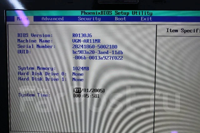 Sony VAIO VGN. 17", 1,8����, ��� 1024 ��, ���� 160���, WiFi: 1, Bluetooth: 1 ����