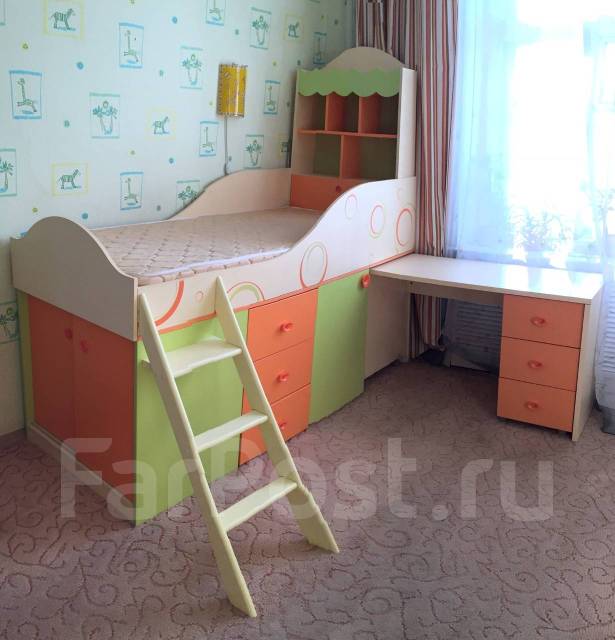 Картинки Фруттис ЛД Кровать комбинированная со столом в интернет-магазине Бит и Байт