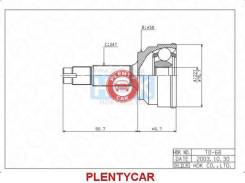 Шрус подвески. Toyota: Platz, ist, Vitz, Porte, WiLL Vi, Echo, Soarer, Yaris Verso, Funcargo, Yaris, Echo Verso, WiLL Cypha, bB Двигатели: 1NZFE, 2NZF...