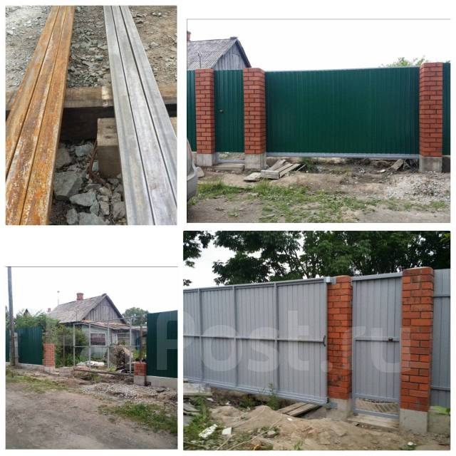 Акция! установка забора из профнастила 2м. от 4900р. за п. м во ...