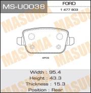Колодки дисковые MASUMA GALAXY, KUGA, MONDEO rear (1/12) MS-U0038