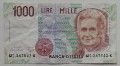 Италия. 1 000 лир 1990 года.