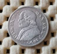 Ватикан 10 сольди 1867г Ag835 Супер!