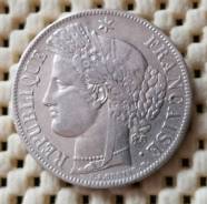 Франция 5 франков 1849г Ag900 25,0 гр. Цецера. Втора республика