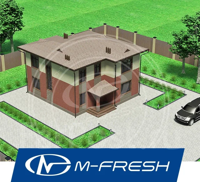 M-fresh Zenit-зеркальный (Проект дома с кирпичным навесным фасадом ...