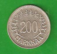 200 марок 1957 г. Финляндия. Серебро, 8,3 гр.