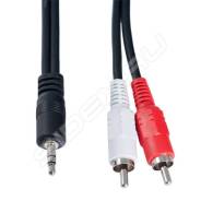 Кабель соединительный J2001 "PERFEO" Jack3.5mm стерео- 2 RCA /дл.-1м