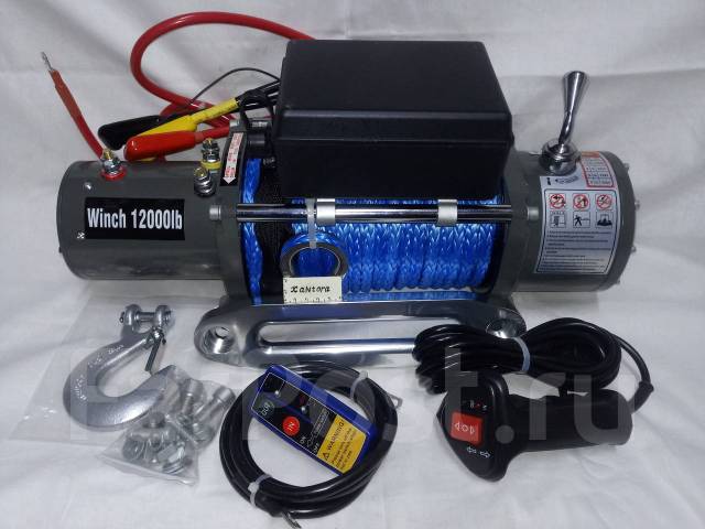 Лебедка автомобильная Electric Winch 12 v 6 тонн 12000 lbs кевларовый ...
